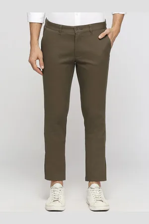 Basics Men Tapered Fit Mid-Rise Flat-Front Trousers