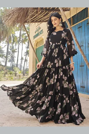 CHANSI Floral Print Tiered Maxi Dress