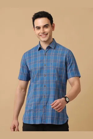Linen Club Men Other Checks Checked Contemporary Slim Fit Opaque Casual Shirt