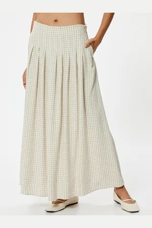 Koton Women Checked A-Line Maxi Skirts
