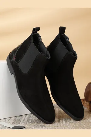 Teakwood Leathers Men Textured Block Heeled Chelsea Boots