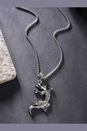 karatcart Silver-Plated Animal Shaped Pendants with Chains
