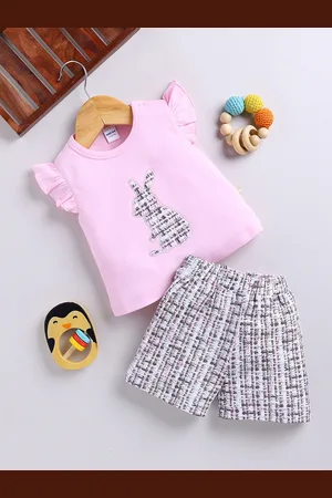 Moms Love Infant Girls Pure Cotton Top with Shorts