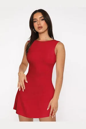 LULU & SKY Women Boat Neck A-Line Mini Dress