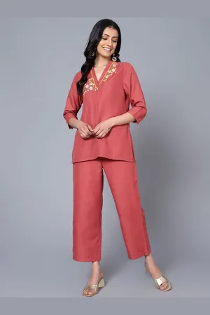 Bani Women Embroidered V-Neck Tunic With Trousers