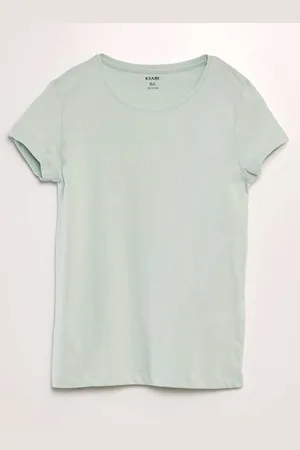 KIABI Girls Floral V-Neck Raw Edge T-shirt