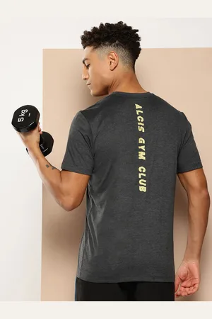 Alcis Men Typography Printed Slim Fit Sports T-shirt
