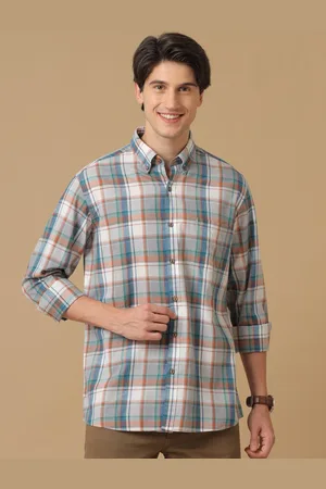 Linen Club Men Contemporary Slim Fit Tartan Checks Opaque Checked Casual Shirt