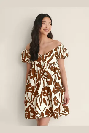Roadster The Lifestyle Co Printed Fit and Flare Short Sleeves Dress
