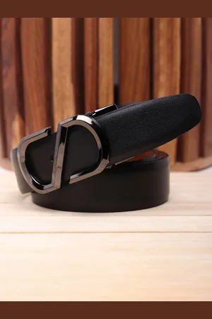 Winsome Deal Men Push Pin Closure Textured Formal Belt