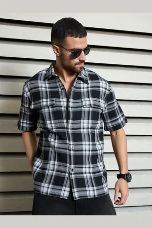 High Star Men Standard Tartan Checks Opaque Checked Casual Shirt