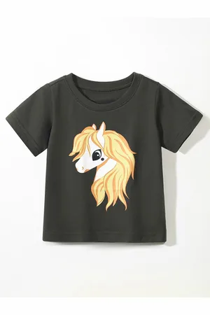 Stylecast Girls Printed Drop-Shoulder Sleeves Applique T-shirt