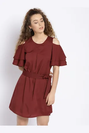 Sera Women Cold-Shoulder Fit and Flare Dress