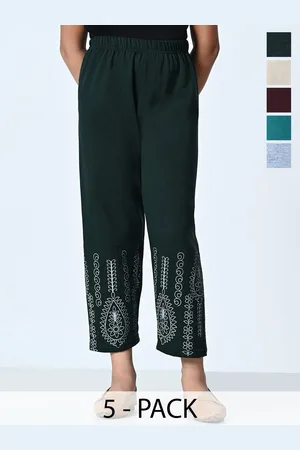 BAESD Girls Pack Of 5 Printed High-Rise Regular Trousers