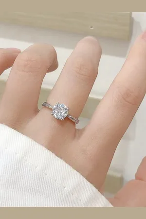 Salty Cora Solitaire Silver-Plated Finger Ring