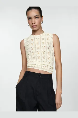 MANGO Crochet Style Crop Top
