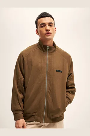 The Bear House Men Solid Zip-Up Jacket