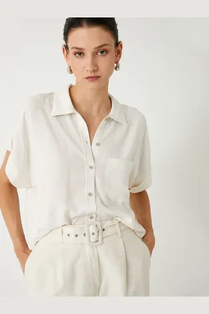 Koton Women Spread Collar Solid Casual Shirt