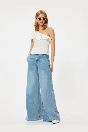 Koton Women Solid One Shoulder Polyester Top