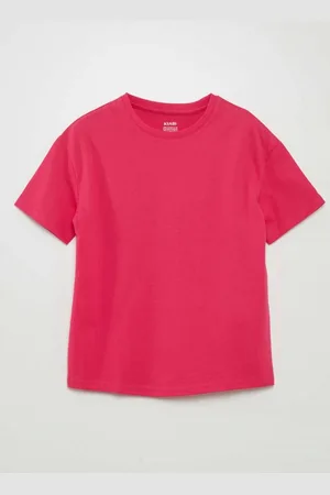 KIABI Girls Solid Regular Sleeves Round Neck T-shirt