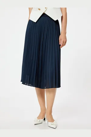 Koton Women Pleated Flared Midi Skirts