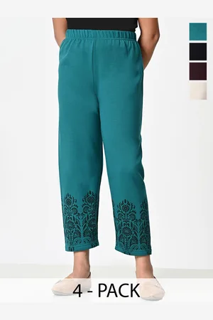 BAESD Girls Pack Of 4 Printed Regular Trousers for Winter