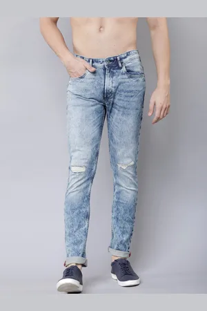 LocoMotive Men Blue Slim Fit Mid-Rise Low Distress Stretchable Jeans