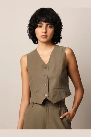 ONLY Women Woven Slim-Fit Waistcoat