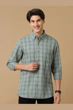 Linen Club Men Contemporary Slim Fit Tartan Checks Opaque Checked Casual Shirt