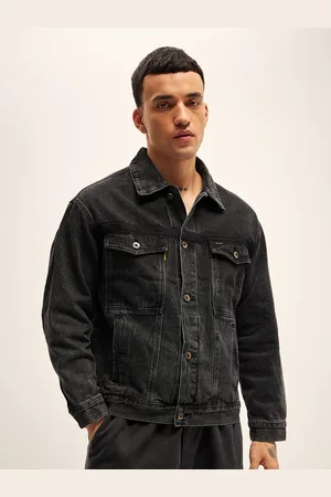 The Bear House Men Solid Spread Collar Jacket