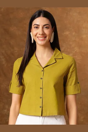 Anouk Roll-Up Sleeves Cotton Shirt Style Top