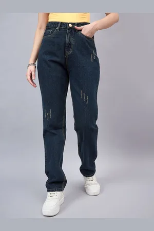 Style Quotient Women Relaxed Fit High Rise Low Distress Jeans
