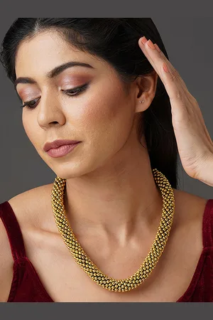 Binnis Wardrobe Black & Gold-Toned Brass Gold-Plated Necklace