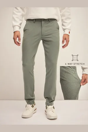 The Bear House Men Solid 4 Way Stretch Slim Fit Formal Trouser