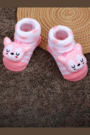 Baby Moo Infants Applique Embellished Soft And Comfortable Anti-Slip Cotton Socks Booties