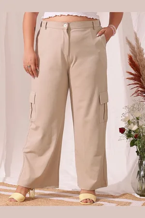 CURVY STREET Women Relaxed Straight Fit Cargos Trousers