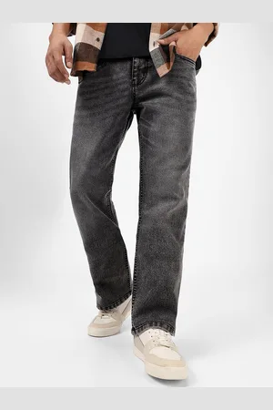 URBANO Men Bootcut Low Distress Light Fade Stretchable Jeans