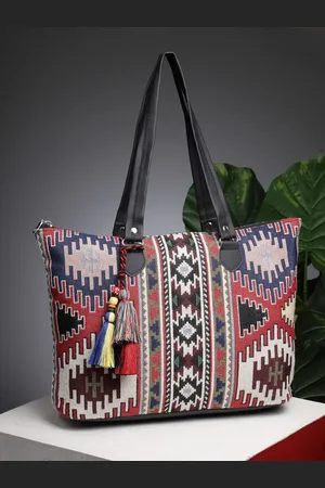 Anekaant Tribal Ikat Cotton Jacquard Tote Bag