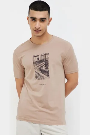 Lifestyle Men Printed Round Neck Cotton Slim Fit T-shirt