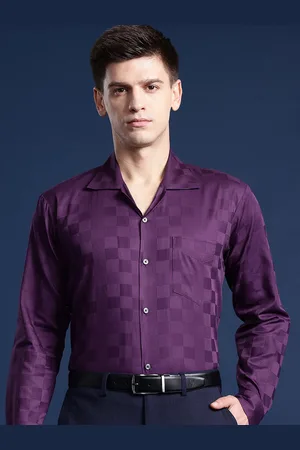 HANCOCK Men Self Design Pure Cotton Relaxed Fit Party Shirt