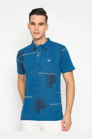 Duke Men Graphic Printed Polo Collar Cotton Slim Fit T-shirt