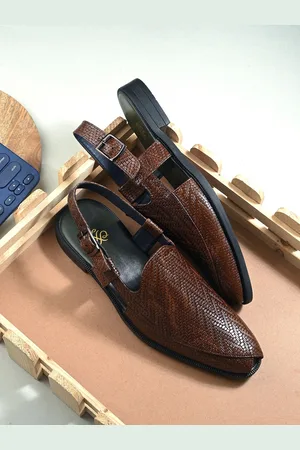 House of Pataudi Men Textured Shoe Style Sandals