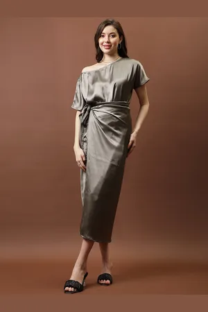 ATHENA Front Knotting Wrap Midi Skirt