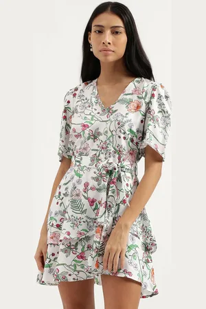 Benetton Floral Print A-Line Mini Dress