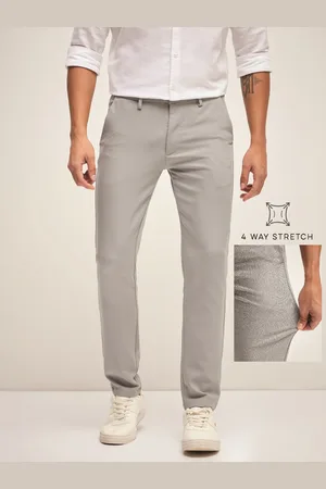 The Bear House Men Solid 4 Way Stretch Formal Trouser