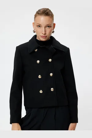 Koton Women Solid Spread Collar Longline Tailored Jacket