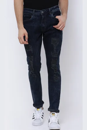 LocoMotive Men Blue Slim Fit Mid-Rise Highly Distressed Stretchable Jeans