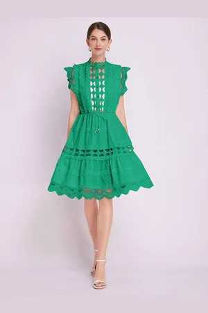 JC Collection Round neck Self Design Knitted Fit & Flare Dress