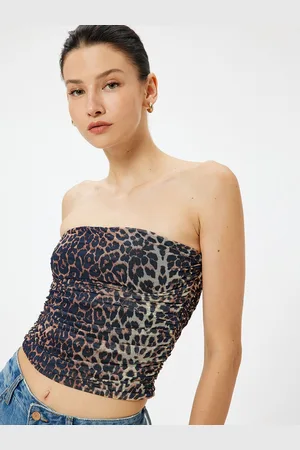 Koton Women Animal Printed Off-Shoulder Polyester Top