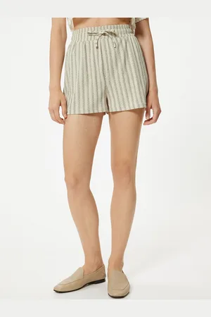 Koton Women Striped Mid-Rise Regular Fit Shorts